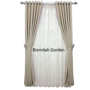 Gorden jendela Blackout import super tebal Minimalis embos polos doff Panjang 200 - 225 - 250 X 135