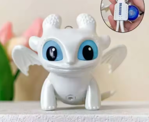 KEBIDUMEI New How To Train Your Dragon Toothless Mini Figurine Ornament Shaking Light Up Eyes Breathing Lamp Effect Movable Wings Pendant