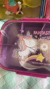 Lunch Box 4 Sekat Kotak Bekal 1000 Ml Anti Tumpah / Lunch Box Kotak Makan 4 Sekat Ukuran  24 x 18 x 7 CM