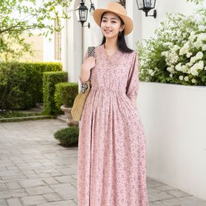 Floral Print Summer Slim Fit Cotton Dress