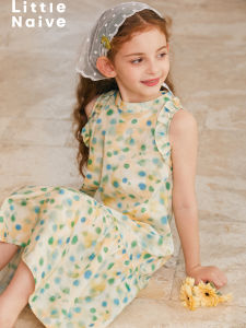 Little Naive | Lace Trim Sleeveless Cotton Childrens Dress