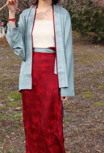 Original Song Dynasty Straight Collar Short Shirt Two-Piece Skirt Aircraft Sleeve Hanfu Daily Wear Womens Clothing