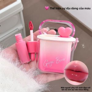 Son Dưỡng Bóng Môi GEGE BEAR Water Gloss Velvet Matte Lip Glaze Combo - Son Dưỡng Môi Dạng Gương Hình Tai Nghe Dưỡng Ẩm Kích Thước Đầy Đủ