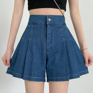 plus Size High Waist Wide Leg Denim Shorts Women Summer Student Versatile Loose Slimming A-Line Hot Pants Casual Fashion
