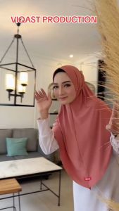 𝐕𝐈𝐐𝐀𝐒𝐓 - Bergo Daily Tali Kepang Ropel Jersey Premium Hijab Instan Menutupi Dada | Kerudung Pet Antem Jilbab Instan Casual