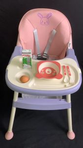 เก้าอี้กินข้าวเด็ก - เก้าอี้ทานข้าวเด็ก เก้าอี้เด็ก เก้าอี้ร้านอาหาร BestBaby High Chair พับเก็บได้ มีล้อ เบาะหนังPU และถาด 2 ชั้น