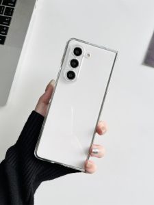 Transparent Silicone Foldable Phone Case for Galaxy Z Fold6 W24 ZFold5 W23 Fold4 with Pen Slot Anti-Fall Soft Shell Film One Piece