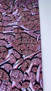 High Quality African Gold-Sprinkled Dutch Wax Lace Purple Glitter Floral Ankara Fabric for Dress & Daily Wear