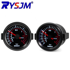 RYSJM | 52mm Car Gauge -1~0~2BAR Smoke Len Pointer Turbo Boost Meter with Red LED Backlight 2Bar Boost Gauge
