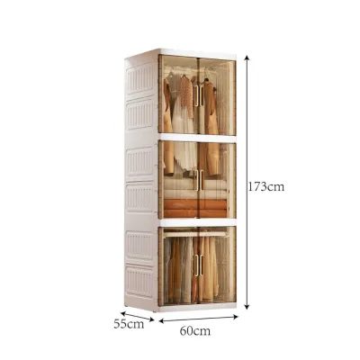Wall-LEANING Folding Wardrobe Closet Multi-Layer
