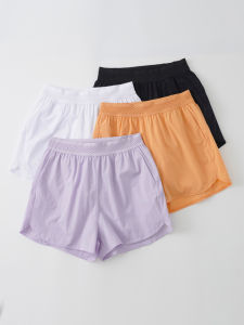 Waist Non-Rolling Border Exposure Hot Pants Fake Two-Piece Sports Quick-Drying Breathable Pilates Running Shorts Yoga Fitness