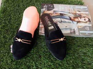 Sepatu slop blackpanda sepatu flatshoes slop/mules wanita sepatu galata brand of BLACKPANDA model zeffa black wl7