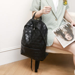 DDOO | Fashion Folding Geometric Lattice Rainbow Iridescent Night Glow Holographic Backpack