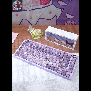 Keycap Kuromi | Profile Cherry Xuyên LED Side-Print Khắc Chữ 2 Mặt Cho Bàn Phím Cơ Full Size
