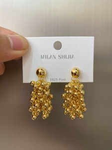 Elegant Vintage Ball Bead Tassel Earrings 925 Silver Gold Cold Tone Niche Design Womens Fashion Jewelry Accessories