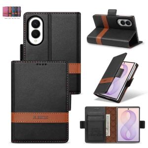 Spliced Leather Wallet Case for Samsung Galaxy Z Fold8 Ultra / Z Fold8 / Z Fold7 / Z Fold6 Flip Protective Cover with RFID Blocking Card Slots & Kickstand Compatible with 2026 Samsung Galaxy Z Fold8