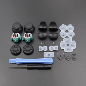1Set For PS4 JDM-001/011 Controller L1 R1 L2 R2 Trigger Buttons+3D Analog Joystick+Conductive Rubber Button Pad Screwdriver Kit