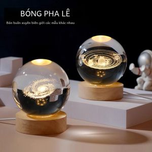 Quả Cầu Pha Lê Đèn Ngủ LED Thiết Kế Hệ Mặt Trời Thiên Hà Ngân Hà Đèn Ngủ Trang Trí Phòng Ngủ Trẻ Em Quà Tặng Sáng Tạo