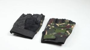 1Pair Kids Tactical Fingerless Gloves Army Military Camo Anti-Skid Mittens Half Finger Boys Girls Children Outdoor Sport Cycling