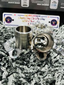 Khâu nối cổ pô chống xì inox 304 và thẻ bài nhôm size 27mm và 32mm thông dụng cho cổ inox và titan