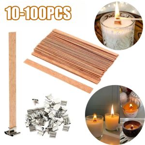 10-100PCS Scented Candle Wood Slice Wick for DIY Paraffin Candle Wick Soy Wick Wood Slice Wick for One Way Candle Handmade