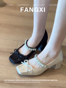 Girly Style Bow Rhinestone Slingback Mid Heel Mary Janes