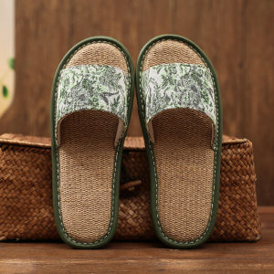 Dép Vải Lanh Mùa Hè Mới in Họa Tiết Trung Quốc Cho Nam Và Nữ Dép Lót Bằng Vải Cotton Dùng Trong Nhà Chống Trượt Giày Lười Mềm