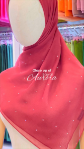Tudung Bawal Aurora 190 Dots Original Crystal Bidang 45 Bawal House