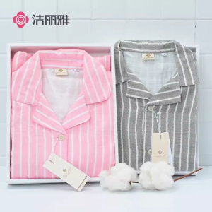 Comfortable Pure Cotton Sleepwear Home Clothes Set for Couples Breathable Spring Summer Skin-friendly Long Sleeve Pajamas