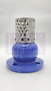 JK ฟุตวาล์วเหล็กหล่อหน้าแปลน JIS10K ขนาด 2" - 6" (Cast Iron Foot Valve JIS10K) หัวกะโหลกเหล็กหล่อหน้าแปลน