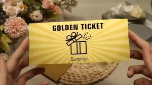 5 Sets Gold Scratch off Tickets with Envelopes DIY Birthday Wedding Concert Movie Coupon Lucky Draw Surprise Gift Display