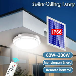 500W lampu taman outdoor 0 tagihan listrik lampu tenaga surya otomatis outdoor IP67 anti air lampu solar cell with remote control suitable for koridor courtyard indoor  tahan 24 jam lampu sorot tembak led outdoor Tenaga Surya lampu