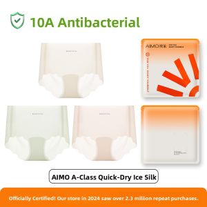AIMO | Ice Silk Seamless Womens Underwear Triangle Panties Quick Dry Anti-Bacterial Lightweight Breathable Summer Innerwear Briefs