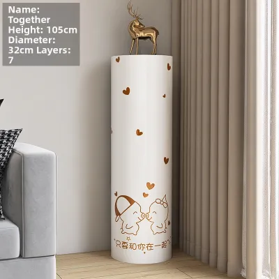 Home Entrance Luxury Round Rotating Shoe Storage Cabinet