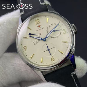 SEAKOSS 40mm Retro1963 Đồng Hồ Cơ Tự Động Phi Công Mặt Số Sapphire Dạ Quang Dây Da Đồng Hồ Đeo Tay Nam Với Bộ Máy ST1780