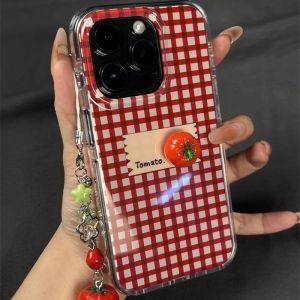 Zese Red And White Plaid Silicone Phone Case for Huawei Honor X70 Anti-Fall Simple Creative Female Version Cartoon Style