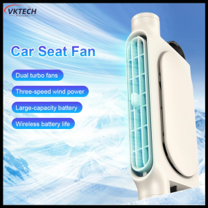 【Vktech】🔥🔥🔥Portable Car Seat Fan 3000mAh Car Headrest Cooling Fan Type-C Rechargeable Car Air Cooling Fan for Mini Cars RVs Sedans 【1-3 days Delivery】