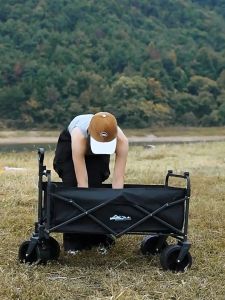Outdoor Wagon Trolley Cart Folding Trolley Utility Portable Camping Shopping Trolley Cart Tool Trolley Cart Dog Carts Troli Barang 营地车露营车
