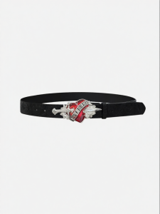 Retro Punk Y2K Heart Design Black Waist Belt
