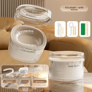 NAIFUNA | Orthodontic Retainer & Denture Storage Cleaning Box Portable