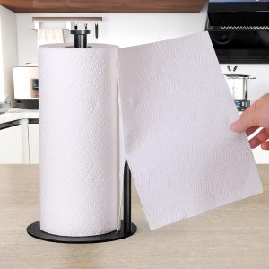 Paper Towel Holder Countertop Kitchen Paper Towel Holder Stand Stainless Steel Paper Roll Dispenser Organizer With Weighted Base
