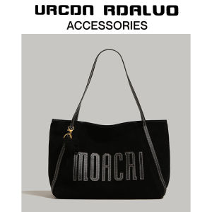 UR Luxury Matte Tote Bag Womens 2025 New Retro Underarm Bag Large Capacity Commuter Handbag Soft Handle Zipper Closure