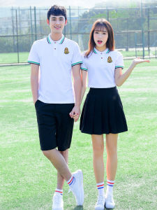 School Uniform Set Summer Short Sleeve T-Shirt Junior High School Elementary Student Graduation Photo Class Uniform Men Women Chorus Costume