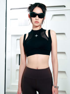 TUFN Womens Removable Cup Mat Tank Top Mesh Backless Quick Dry Fitness Outdoor Casual Running Sleeveless Sports Bra