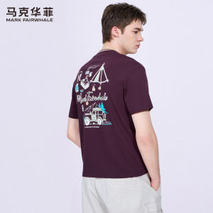 Mark Fairwhale | Breathable Round Neck Short Sleeve T-Shirt For Men Summer Trend Embroidery