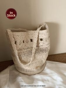 CHIO‘2ND | French Lace Slouchy Straw Tote Bag