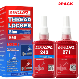 Loolifl 243 271 50ml Thread Locker Kit Anaerobic Screw Lock Glue Anti Loose Anti Vibration Thread Sealant for Metal Bolts Repair