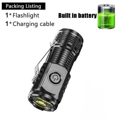 Powerful 9LED Flashlight Super Bright Tactical Torch With COB Side Light Camping Lantern USB Rechargeable Outdoor Flashlight