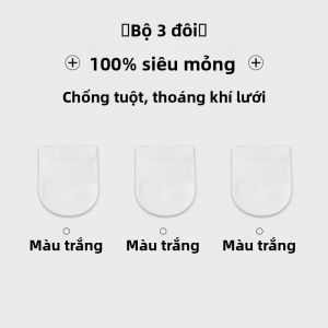 Tất thuyền MiiOW cho nữ làm bằng cotton mỏng màu trơn chống trượt