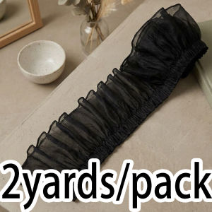 (2 Yards/roll)Width 10cm Black and White Beige Soft Chiffon Lace Clothing Headband Decoration Handmade Diy Design Girls Feeling